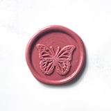 "Butterfly in Rose, Pack of 10" - Wax Seals in pink by Abby Choi