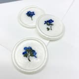 "Pressed Flower Ivory Wax Seal Blue Forget Me Not Set Of 6" - Wax Seals in white by Christine OMalley