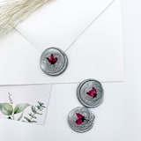 "Pressed Flower Ivory Wax Seal Blue Forget Me Not Set Of 6" - Wax Seals in white by Christine OMalley