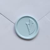 "Customizable Color "V" Monogrammed Self-adhesive Wax Seals, Set of 5" - Wax Seals in multicolorassorted-colors by MC silverlinings