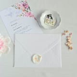 "Blush & Ivory Florals on White Wax- Customizable Shape- Set of 25 Hand-crafted Wax Seals" - Wax Seals in white by Inkspiringletters