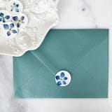 "Blue Hydrangea in White Wax Seals | Pack of 10" - Wax Seals in blue by Caitlin Home