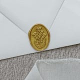 "Lily of the valley oval wax seal stickers in classic gold | Set of 10" - Wax Seals in gold by Orchid Studio