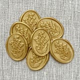 "Lily of the valley oval wax seal stickers in classic gold | Set of 10" - Wax Seals in gold by Orchid Studio