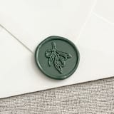 "Olive branch self-adhesive wax seal in olive green | Set of 10" - Wax Seals in green by Maria Ferrer G.