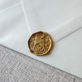 "Classic Gold celebration wax seal sticker - Champagne toast | Set of 10" - Wax Seals in gold by Maria Ferrer G.