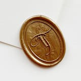 "Personalized Oval Wax Seal Stickers with Custom Monogram, Handmade, Custom Colors, Set of 10" - Wax Seals in gold by Self Stationery