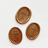 "Personalized Oval Wax Seal Stickers with Custom Monogram, Handmade, Custom Colors, Set of 10" - Wax Seals in gold by Self Stationery