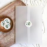 "Blue Watercolor Floral Vellum Wax Seals | Set of 25" - Wax Seals in blue by Clove and Cedar Design