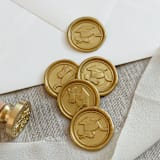 "Classic gold graduation wax seal stickers | Set of 10" - Wax Seals in gold by Maria Ferrer G.