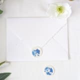 "Chinoiserie- A Blue Chinoiserie-inspired Pattern on Vellum Wax- Set of 25 Hand-crafted Wax Seals" - Wax Seals in clear by Inkspiringletters