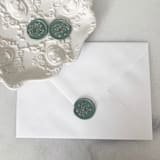 "Queen Anne's Lace in Sage Wax Seal | Pack of 10" - Wax Seals in green by Caitlin Home
