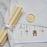 "Customizable Color Baby Footprints Self-adhesive Wax Seals, Set of 5" - Wax Seals in blue by MC silverlinings