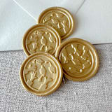 "Classic Gold graduation wax seal - Graduation cap throw | Set of 10" - Wax Seals in gold by Maria Ferrer G.