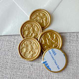 "Classic Gold graduation wax seal - Graduation cap throw | Set of 10" - Wax Seals in gold by Maria Ferrer G.