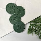 "Bow Green Wax Seal - set of 10" - Wax Seals in green by Honey Silks Co