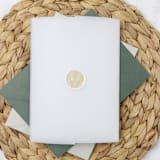 "Yellow Floral Deer Wax Seals for Holiday Cards | Set of 25" - Wax Seals in yellow by Clove and Cedar Design