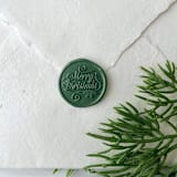 "Merry Christmas Green Wax Seal - set of 10" - Wax Seals in green by Honey Silks Co