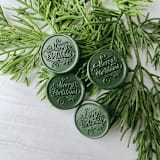 "Merry Christmas Green Wax Seal - set of 10" - Wax Seals in green by Honey Silks Co