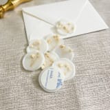 "Dried baby's breath translucent wax seals | Set of 10" - Wax Seals in clear by Maria Ferrer G.