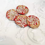 "Queen Anne's Lace Wax Seal in Red Gold Marble | Pack of 10" - Wax Seals in red by Caitlin Home