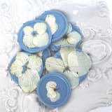 "White Hydrangea Wax Seal in Dusty Blue | Pack of 10" - Wax Seals in blue by Caitlin Home