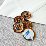 "Antique Gold Lily of the Valley 3D wax seal stickers | Set of 10" - Wax Seals in gold by Maria Ferrer G.