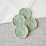 "Sage Green celebration wax seal sticker - Champagne toast | Set of 10" - Wax Seals in green by Maria Ferrer G.