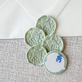 "Sage Green celebration wax seal sticker - Champagne toast | Set of 10" - Wax Seals in green by Maria Ferrer G.