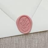 "Lily of the valley oval wax seal stickers in dusty rose | Set of 10" - Wax Seals in pink by Orchid Studio