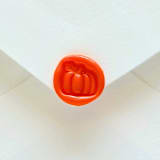 "Mini Pumpkin- Hand-crafted Wax Seals- Customizable Color- Set of 25" - Wax Seals in orange by Inkspiringletters