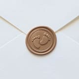 "Baby Feet- Mocha -  Hand-crafted Wax Seals- Set of 25" - Wax Seals in brown by Inkspiringletters