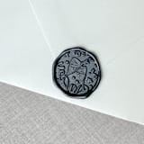 "Black celebration wax seal sticker - Champagne toast | Set of 10" - Wax Seals in black by Maria Ferrer G.