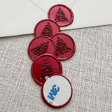 "Metallic Red "Merry Christmas" tree calligraphy wax seal sticker | Set of 10" - Wax Seals in red by Maria Ferrer G.