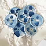 "Blue Hydrangea in Dusty Blue Marble Wax Seal | Pack of 10" - Wax Seals in blue by Caitlin Home