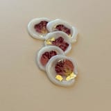 "Vellum Rose Petal with Gold Flakes Wax Seal Stickers" - Wax Seals in natural by Eva Tadros