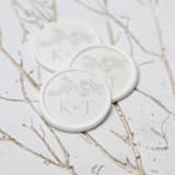 "Beige Custom Monogram Floral Wax Seals | Set of 25" - Wax Seals in beige by Clove and Cedar Design