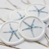 "Blue Starfish Vellum Wax Seals | Set of 25" - Wax Seals in blue by Clove and Cedar Design