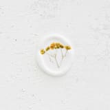 "Oval Yellow Floral Baby's Breath Wax Seals | Set of 25" - Wax Seals in yellow by Clove and Cedar Design