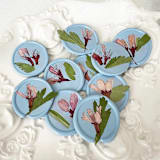 "Cherry Blossom in Dusty Blue | Pack of 10" - Wax Seals in blue by Caitlin Home
