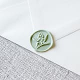 "Sage Green Lily of the Valley 3D wax seal stickers | Set of 10" - Wax Seals in green by Maria Ferrer G.