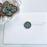 "Blue Hydrangea Wax Seal in Gold | Pack of 10" - Wax Seals in blue by Caitlin Home