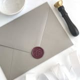 "Save the Date in Mulberry Pack of 10" - Wax Seals in purple by Abby Choi