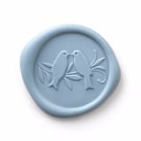 "Love Birds - Dusty Blue - Set of 25" - Wax Seals in blue by Papel Custom Design