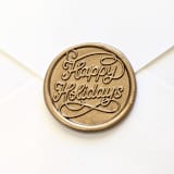 "Happy Holidays- Customizable Color- Set of 25 Hand-crafted Wax Seals" - Wax Seals in multicolor by Inkspiringletters