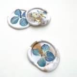 "Blue Hydrangea Wax Seal in White Gold Marble | Pack of 10" - Wax Seals in white by Caitlin Home