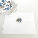 "Blue Hydrangea Wax Seal in White Gold Marble | Pack of 10" - Wax Seals in white by Caitlin Home