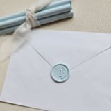 "Customizable Color "F" Monogrammed Self-adhesive Wax Seals, Set of 5" - Wax Seals in multicolorassorted-colors by MC silverlinings