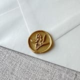 "Classic Gold Lily of the Valley 3D wax seal stickers | Set of 10" - Wax Seals in gold by Maria Ferrer G.