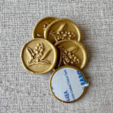 "Classic Gold Lily of the Valley 3D wax seal stickers | Set of 10" - Wax Seals in gold by Maria Ferrer G.
